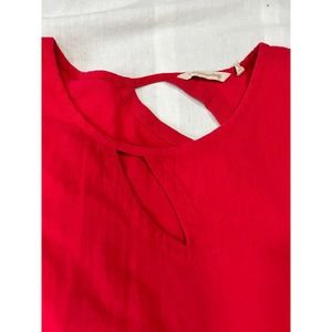Soft Surroundings Size XL Red Moderne Gauze Hi Lo Cotton Tunic